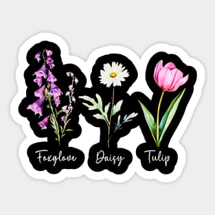 Foxglove Daisy Tulip Sticker
